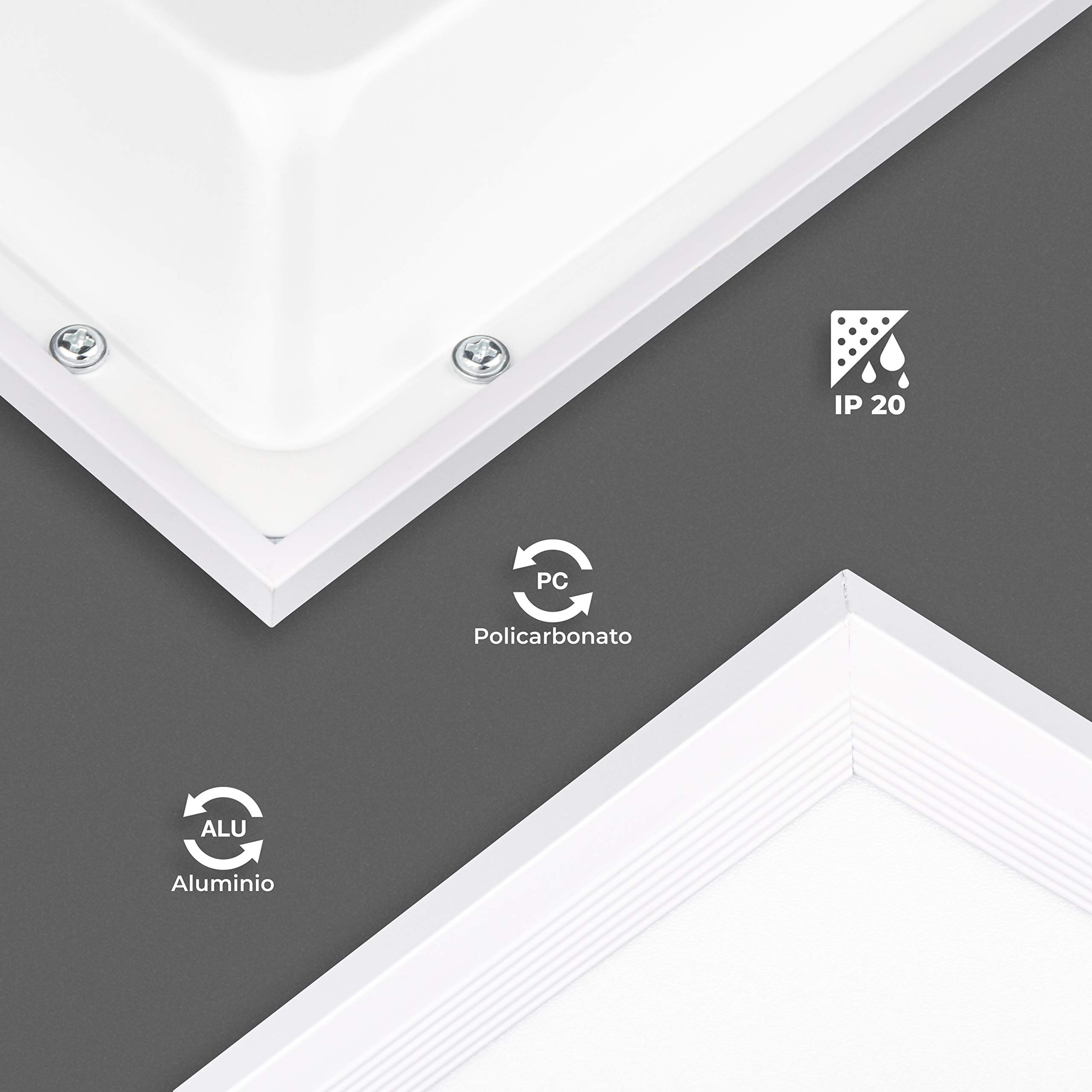 Popp® Pack2 Panel LED 30x120 40W Driver LIFUD 4000Lm IP20 6000K Luz Blanca para Falso Techo Empotrado series ECO Bajo Consumo *Marco No Incluido (30x120cm 6000K)