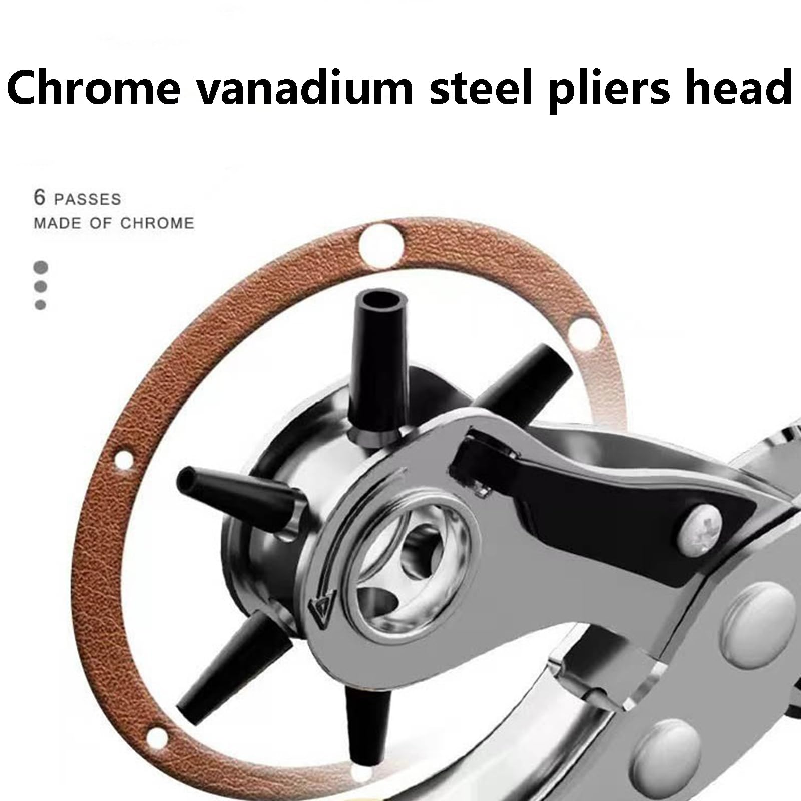 Pinza Fustellatrice Per Cinture - 6 Punzoni Rotanti Per Fori Su Pelle, Tessuto E Plastica - Maniglie Ergonomiche Antiscivolo - Foto 9