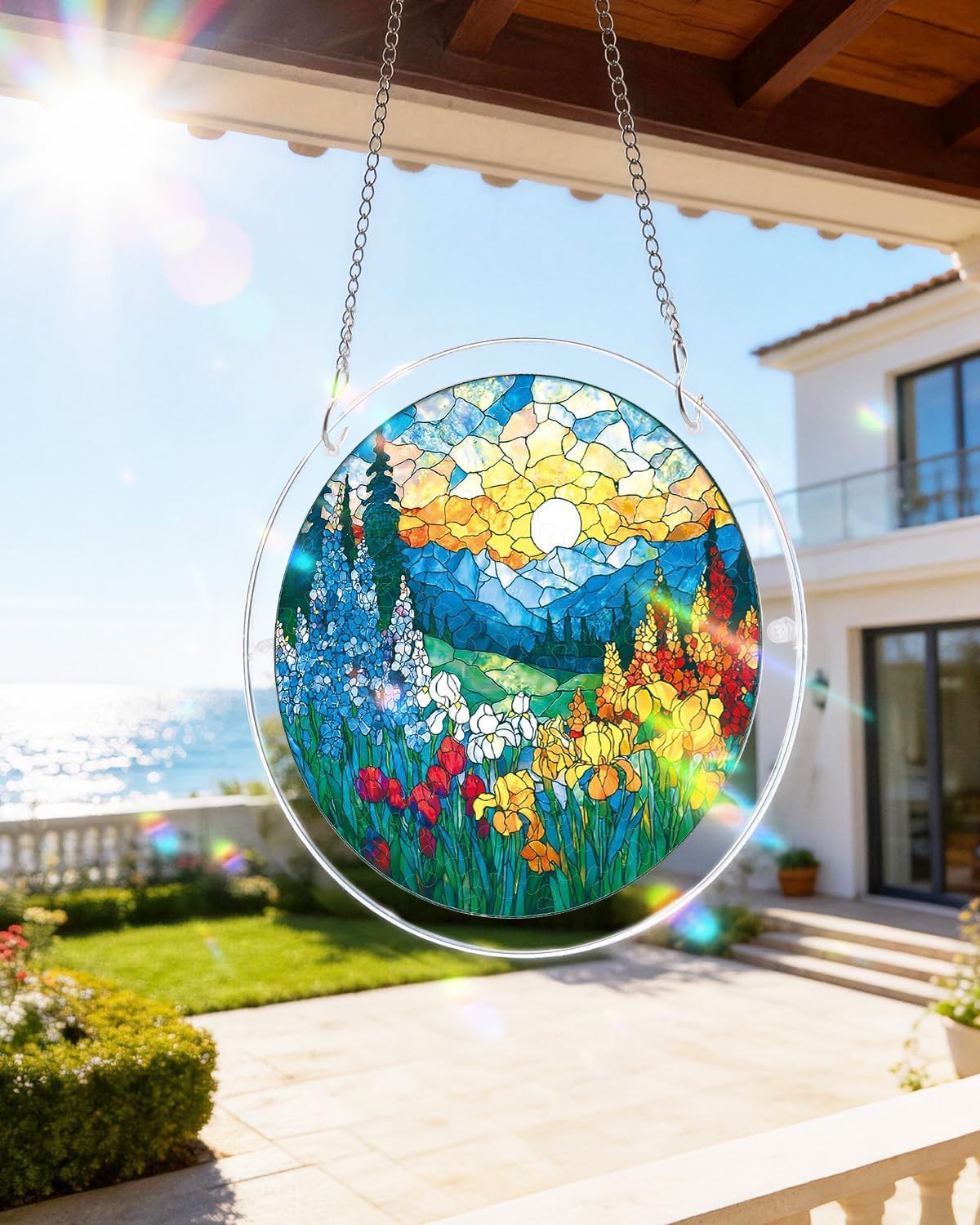 Acrylic Jigsaw Puzzle Suncatcher, 83 Pieces Sun Catcher Stained Glass Acrylic Puzzle, DIY Suncatcher Puzzle Kit for Birthday Gift, Home Decor, Adults, Women, Men, Mom (H) - 5