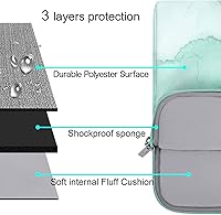 Vista 3 de MOSISO Bolsa de hombro para laptop compatible con computadora Dell HP Acer Samsung Sony Chromebook de 17-17.3 pulgadas, funda de mármol acuarela