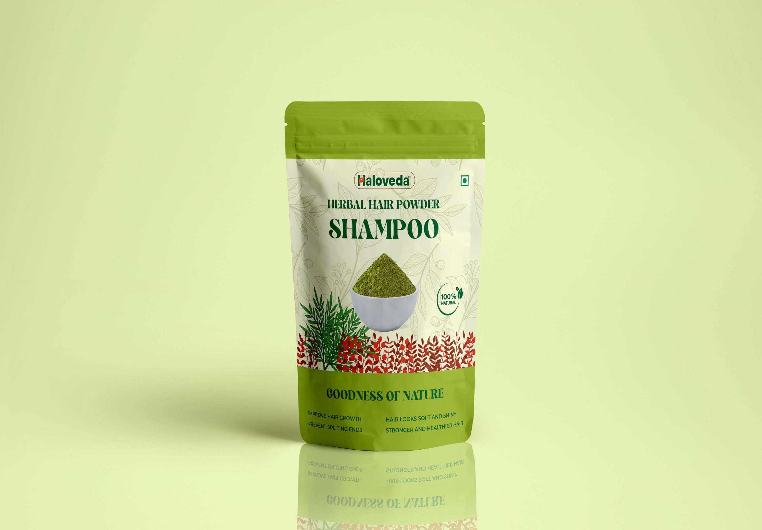 Haloveda Herbal Hair Powder Shampoo, Natural Ayurvedic Hair Cleanser, 100% Natural-image-40
