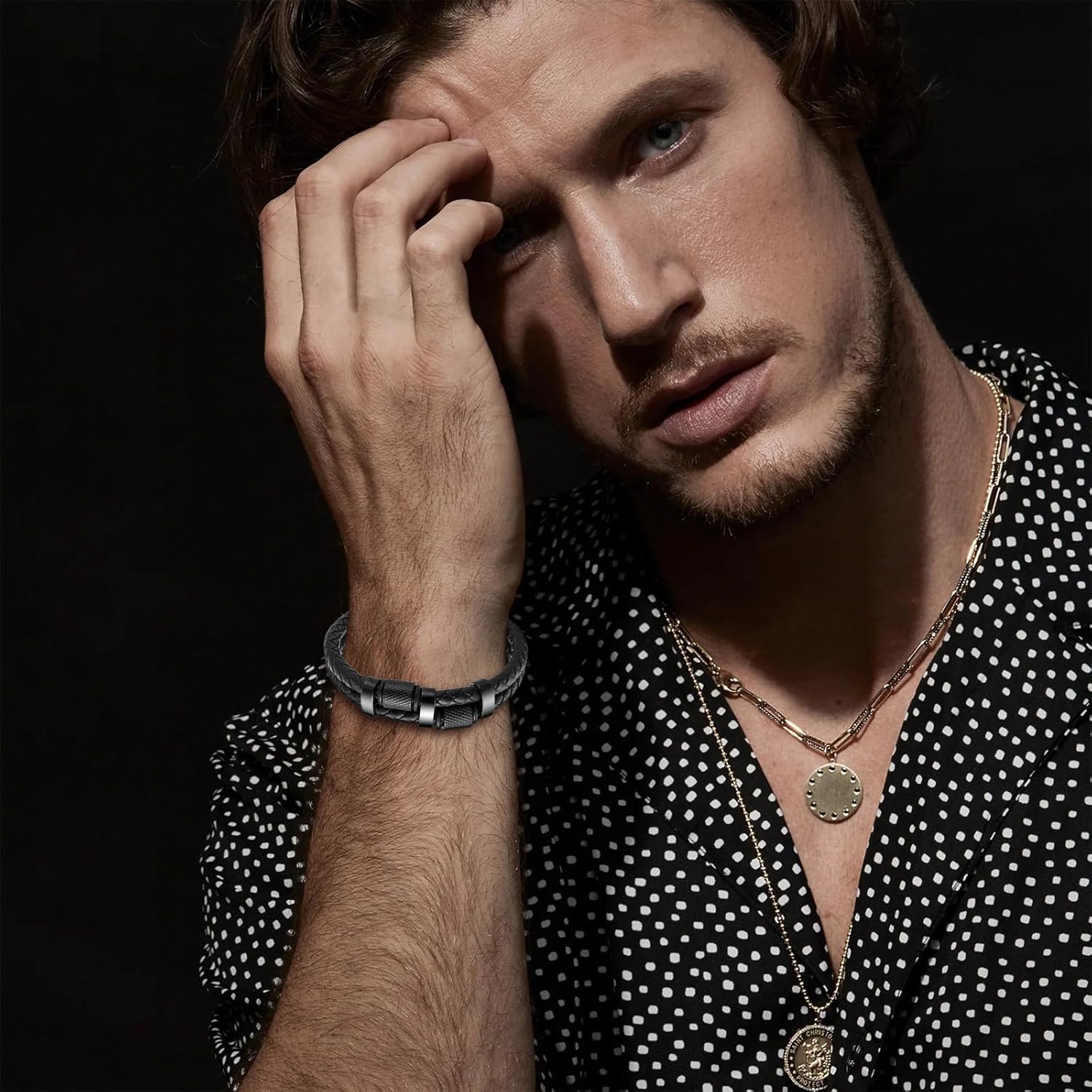 Gifts for Son to My Son Bracelet from Dad Mom Forever Leather Bracelet Braided Bracelets Birthday Inspirational Gifts for Men - Image 2