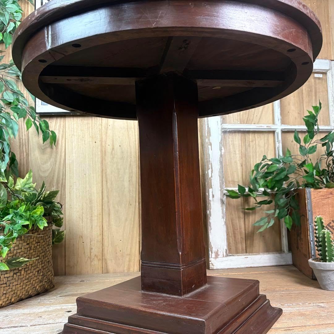 インドネシアアンティークビンテージ年代物特大木製丸テーブル飾り台置台 インドネシアアンティークビンテージ年代物特大木製丸テーブル飾り台