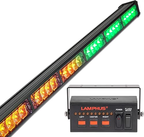 Miniatura 30 de LAMPHUS SolarBlast SBLS104 barra de luces LED de alerta de emergencia e indicación de tránsito, 47 pulgadas, 40 W - ÁMBAR AZUL, Rojo Rojo