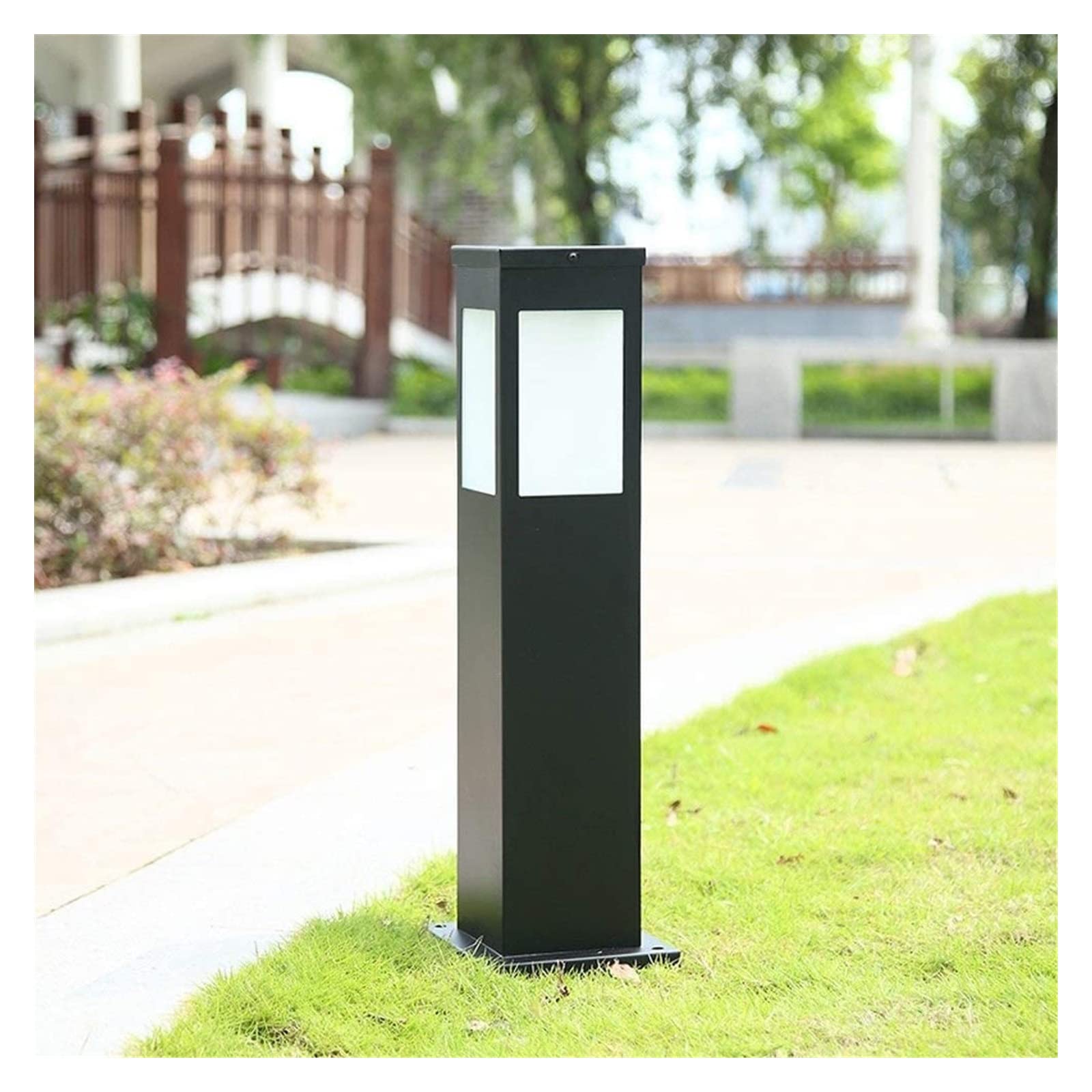 Luce da cortile Quadrato Classico IP65 Impermeabile Palo da giardino Paletto luminoso Lampada da palo alto Lampada da colonna per esterni antipioggia Lanterna a pilastro Alluminio Metallo Vialetto