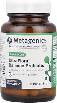 Metagenics UltraFlora Balance Probiotic - Shelf-Stable Daily Gut Health Supplement for Digestive & Immune Support* - Non-GMO & Gluten-Free - 30 Capsules