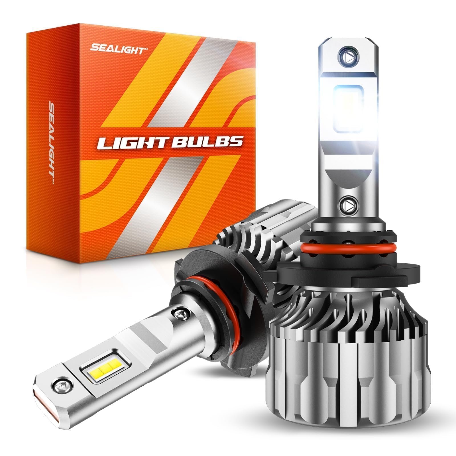 SEALIGHT 9005 Bulbs, 70,000LM Super Bright 6500K Cool White 9005/HB3 Bulbs, 70000Hours Lifespan, HB3 Fog Bulbs with 15000RPM Cooling Fan, Pack of 2