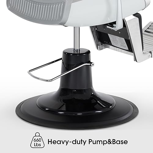 Miniatura 7 de BarberPub Silla de peluquero resistente, silla reclinable hidráulica multiusos para estilista, barbería, 2008