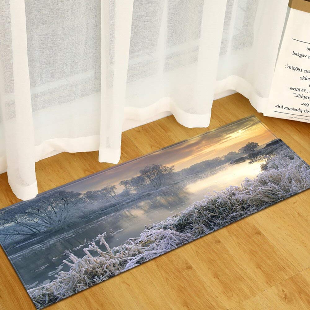 Kitchen Floor Mat Door Mat Bedroom Bay Window Corridor Floor Decoration Carpet Bathroom Anti-slip Mat Home Long Carpet A4 50x80cm