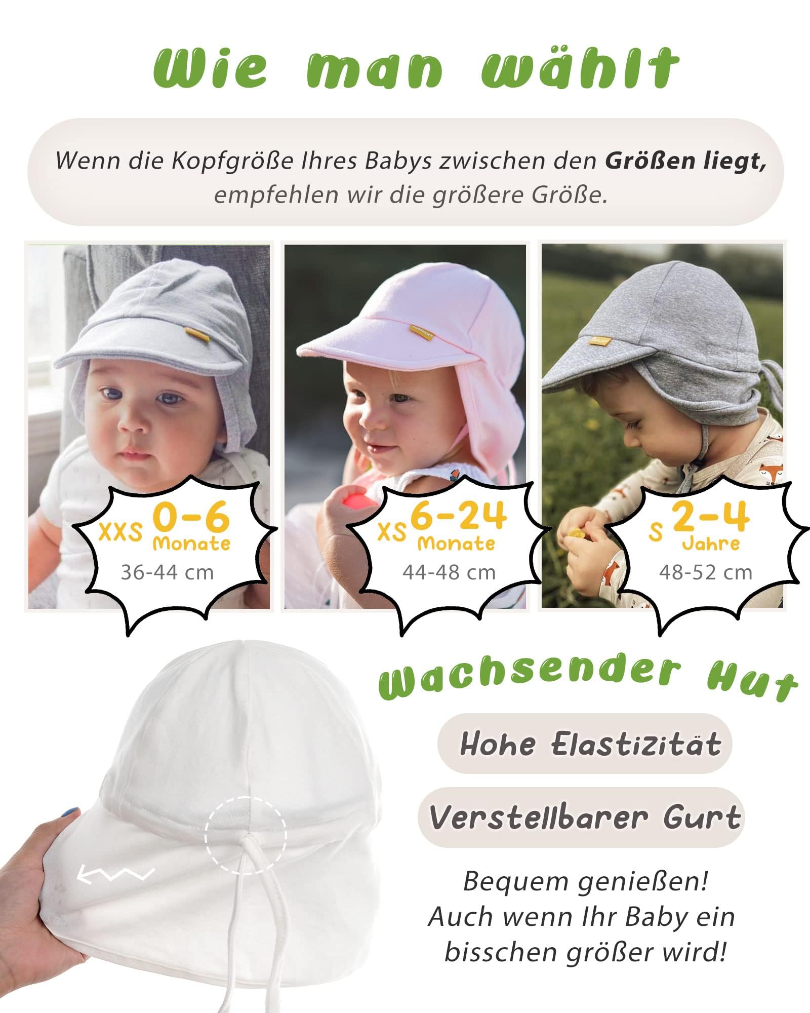 FURTALK Cappello da Sole per Bambini UPF 50+ Protezione UV per Ragazze e Ragazzi Cappello Estivo da Spiaggia con mentoniera Regolabile e Alette per Il Collo