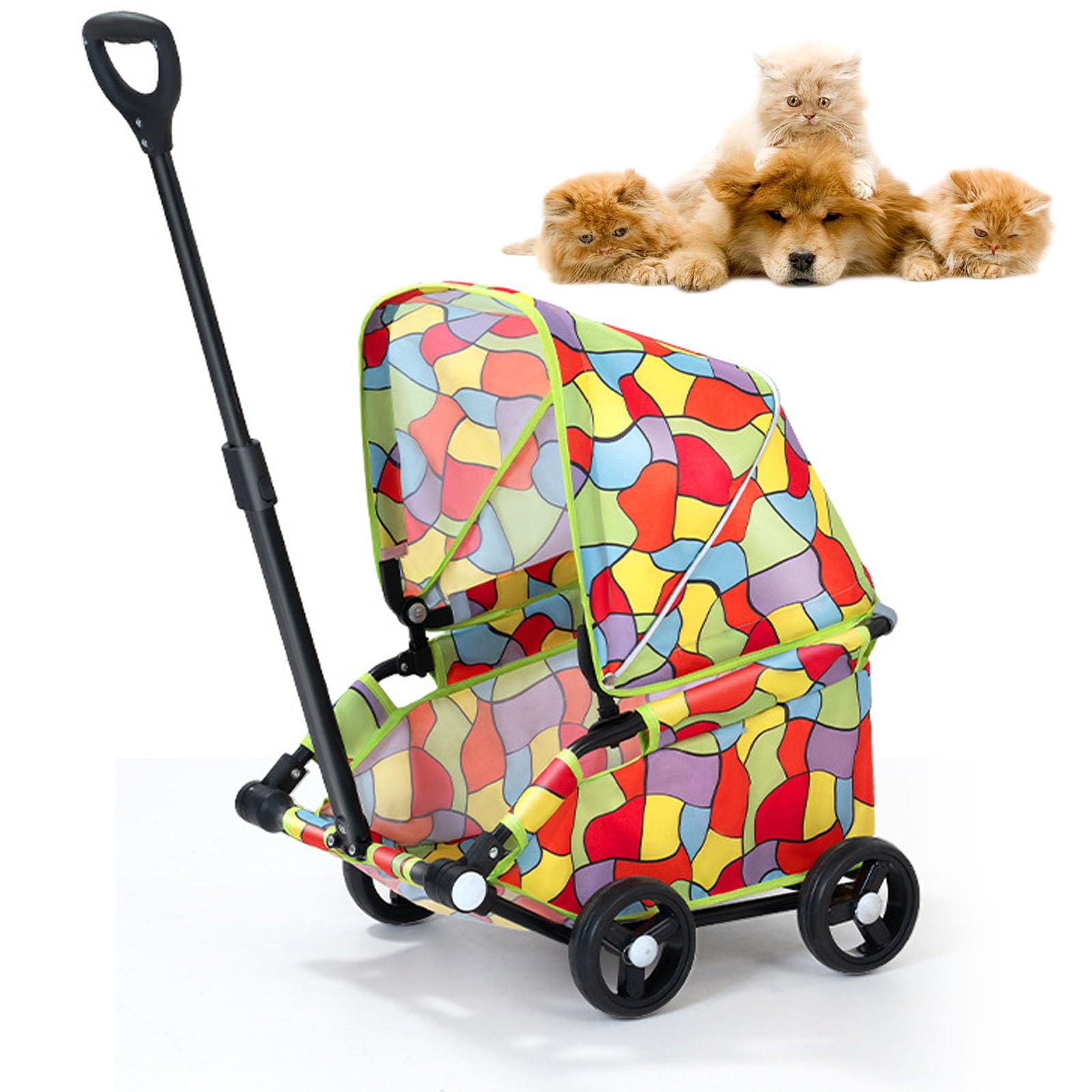 Poussette d'animaux de compagnie pliante facile et sunshade protecteur