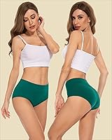 Vista 2 de PULIOU Ropa interior para el período para mujer, de cintura alta, de flujo pesado, pantaletas menstruales para adolescentes, de algodón, posparto