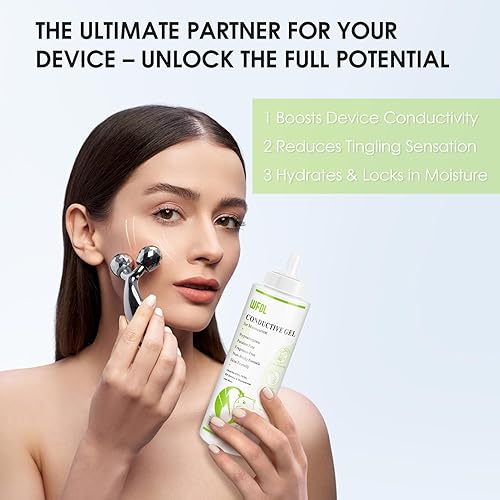 Miniatura 2 de Gel conductor, gel de microcorriente seguro y no pegajoso para cara, perfecto para RF, EMS y TENS, 8.5 onzas, paquete de 2