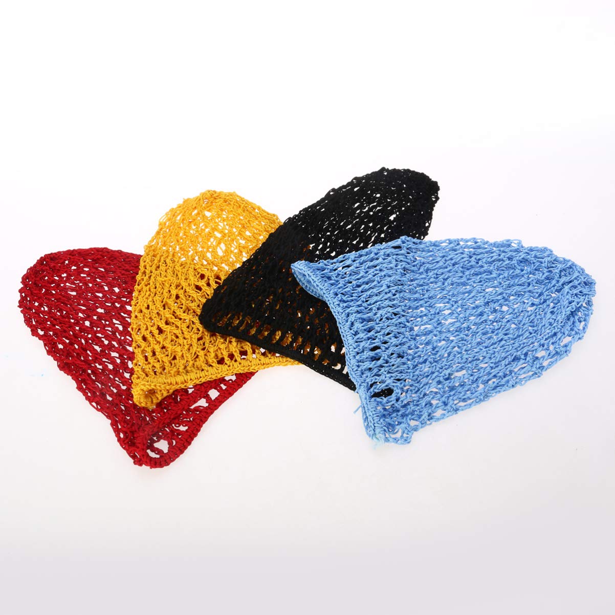 Didiseaon 3pcs Hair Net Bands Cover Breathable Rayon Hair Net for Sleeping Stretchy Crochet Hairnet for Women Yellow Comfortable Fit for Daily Use and Special Occasions