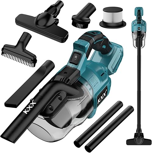 KXX Aspiradora inalámbrica para batería Makita de 18 V máxima, aspiradora eléctrica de mano para piso de madera dura, alfombra de pelo de mascotas