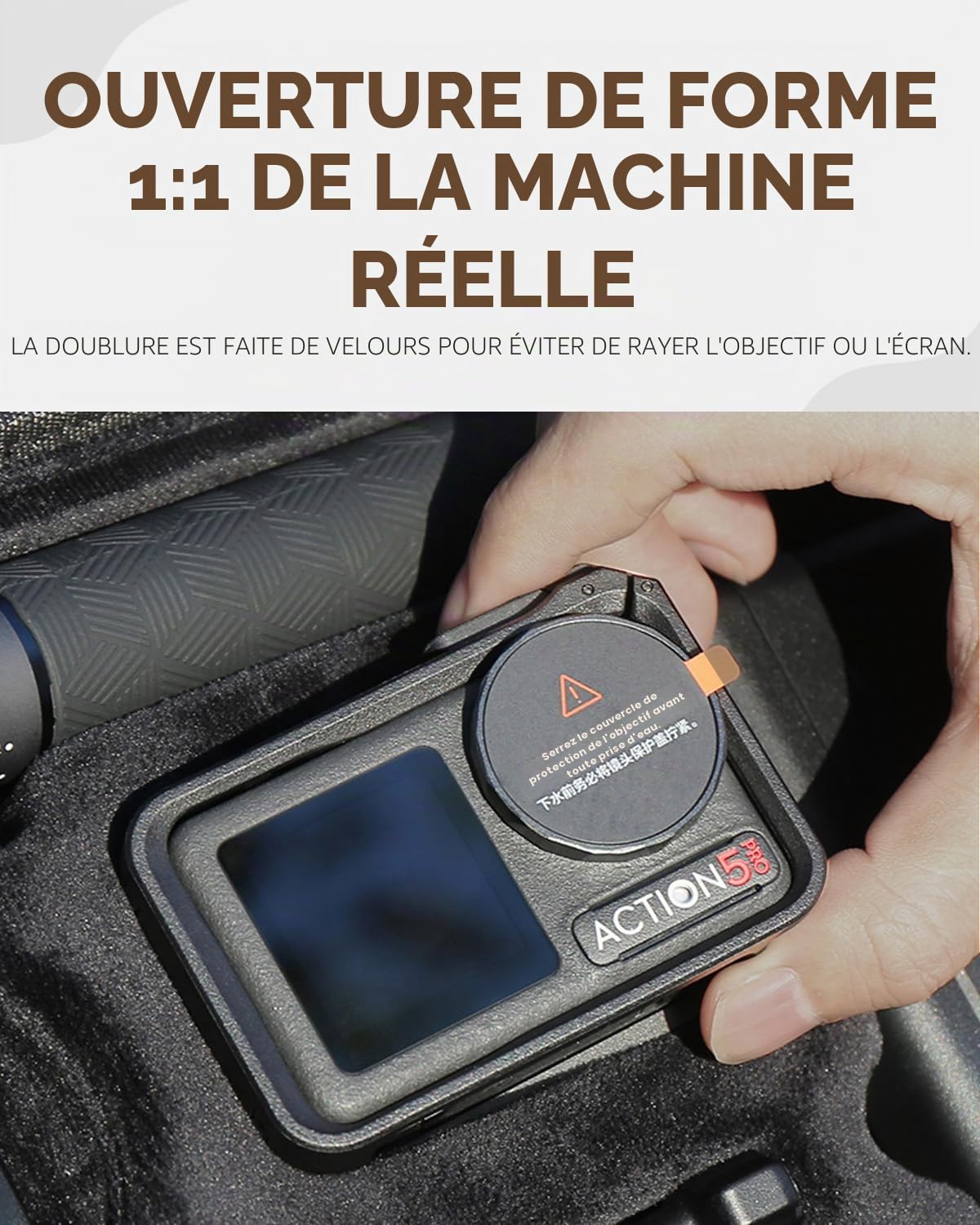 Semaiki Étui Étanche pour DJI Osmo Action 5 Pro, Sac de Rangement pour Appareil Photo Action 4/3, Noir