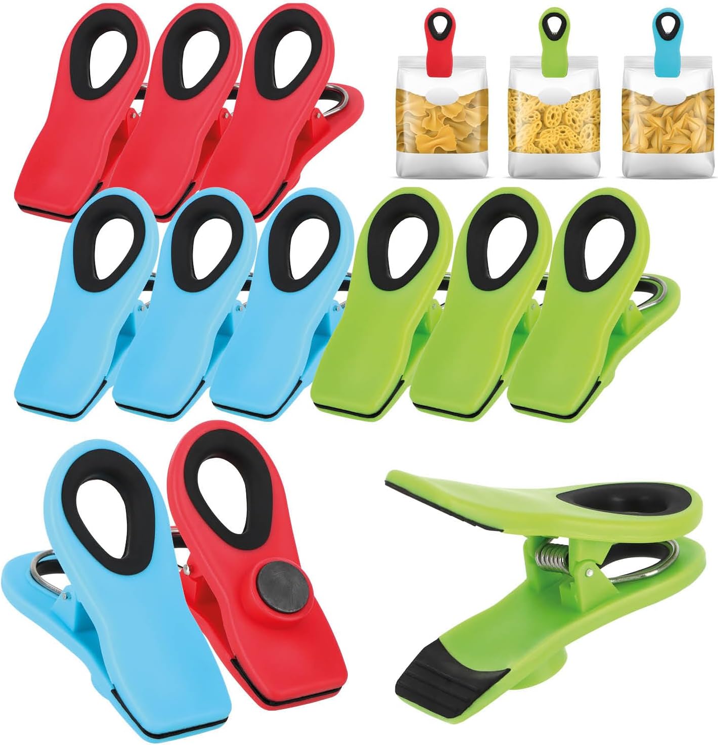 Quesuc Verschlussclips 6 Stück – Wiederverschluss Für Gefrierbeutel, Brottüten & Snackverpackungen, 6 X 1,5 Cm