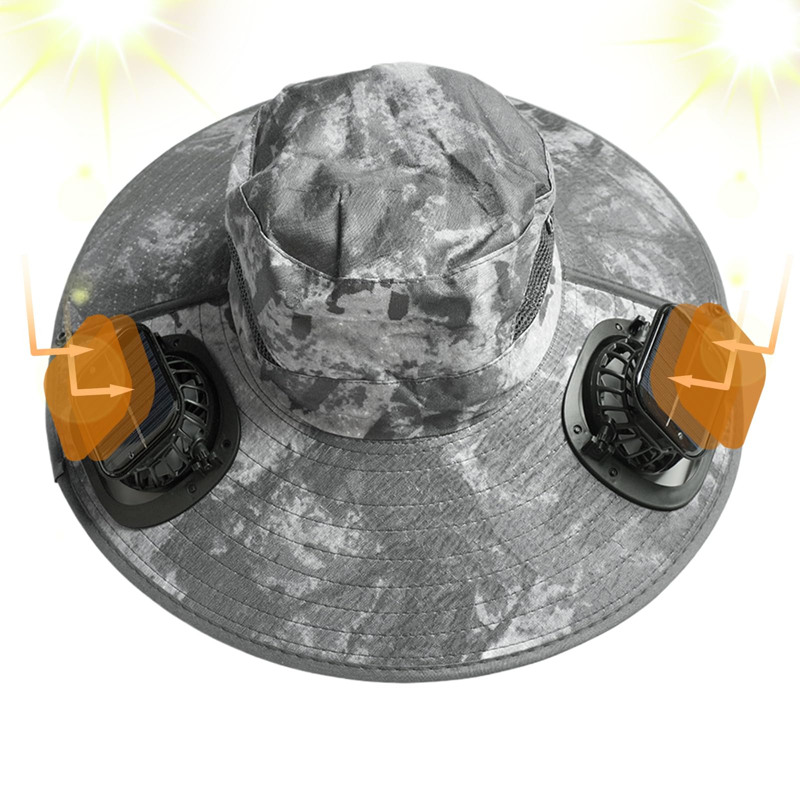 Cappello Ventilato Cappello Leggero con Ventilatore Solare E Protezione UV | Cappello a Tesa Larga con Ventilatore Solare Outdoor Attrezzatura Personale Per Spiaggia Pesca Campeggio Outdoor Viaggi