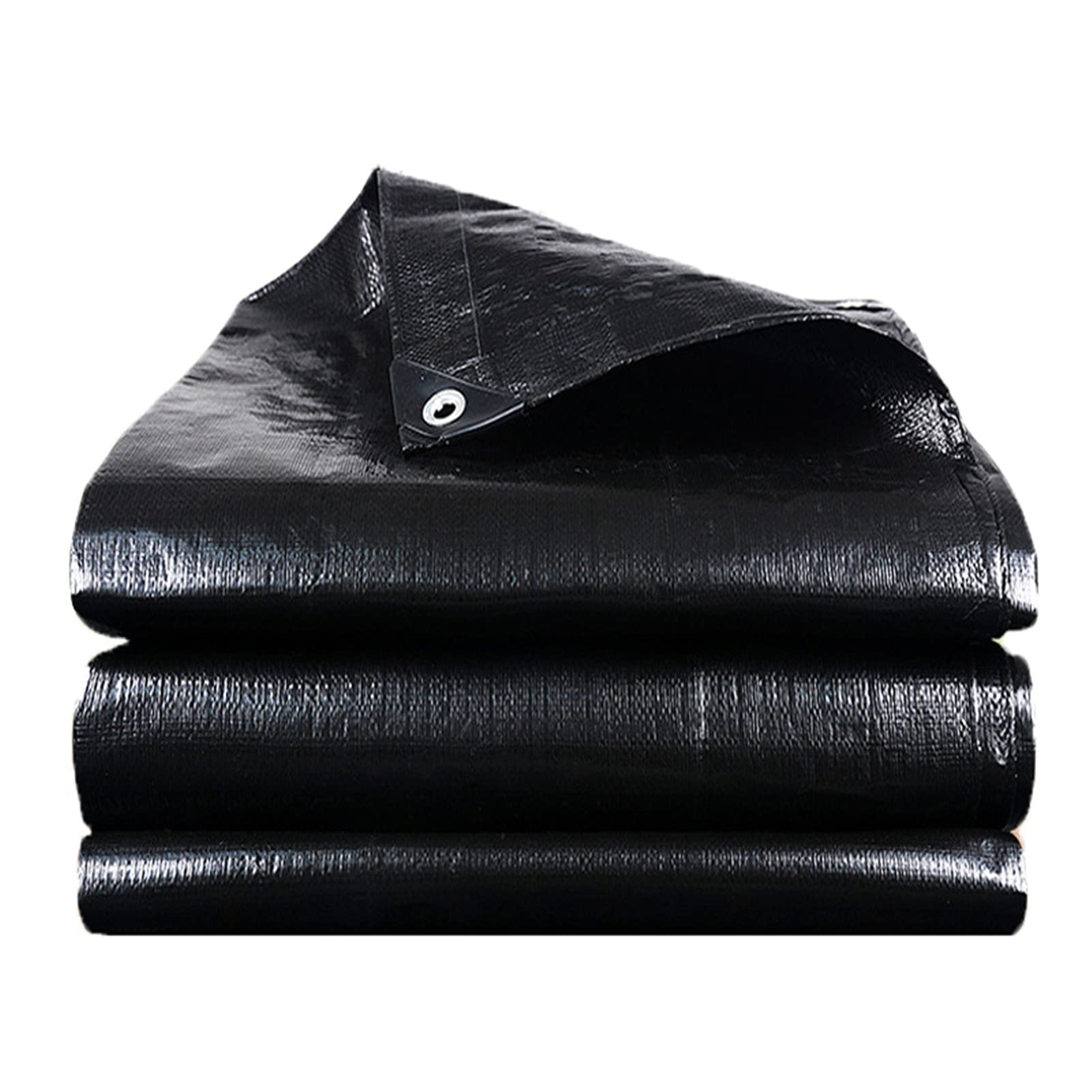 Bâche imperméable, bâche résistante 160GSM avec Oeillets, Couvre-Sol pour Meubles de Jardin, Camping, pêche, Jardinage et Animaux de Compagnie,Noir,6x6m/19.68x19.68ft