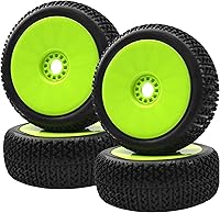 Vista 9 de ShareGoo OD 4.52 pulgadas 1/8 RC Buggy neumáticos de goma con llanta de plástico hexagonal de 0.669 in compatible con Arrma Kyosho Exceed RC Traxxas