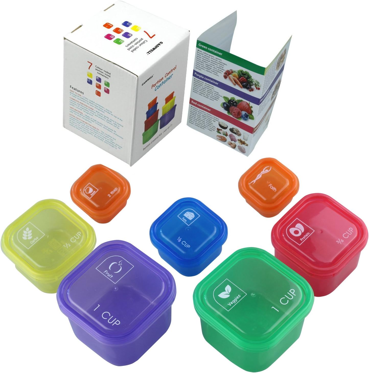 Loop Exercise Bands with Portion Control Container kit
