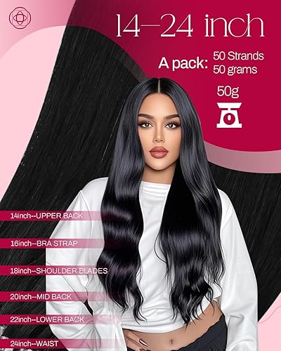 Miniatura 3 de Moresoo - Extensiones de cabello con microanillo, 100% cabello humano real, pelo suave, 1.76oz-50 g50s