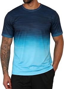 Men's Athletic T-Shirts Breathable Quick Dry Crewneck Short Sleeve T-Shirt Gym Workout Tees Activewear Homme M-2XL