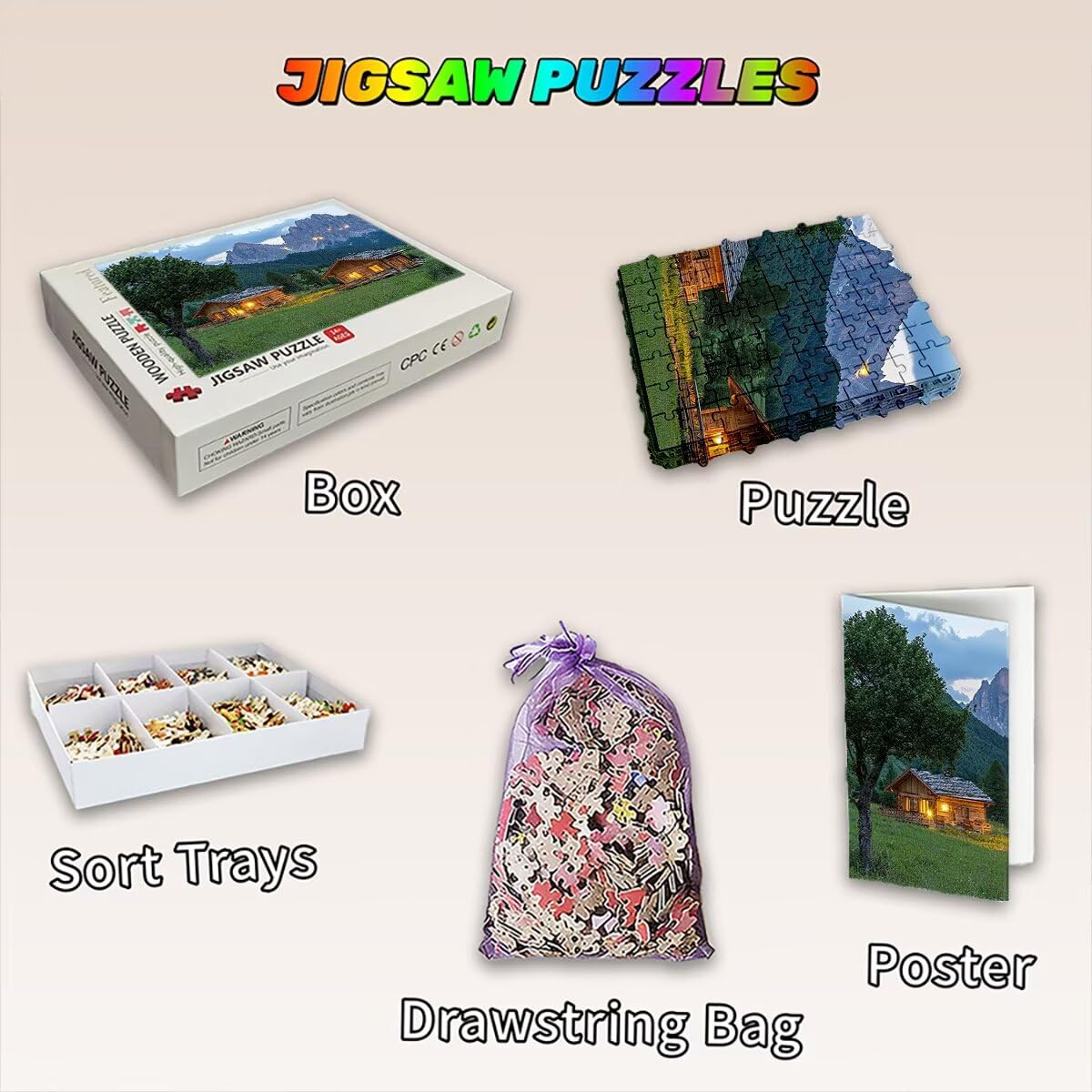 Puzzle 5000 elementów Krajobraz, Puzzle kabinowe dla dorosłych, klasyczne puzzle gry edukacyjne do aktywności rodzinnej, najwyższej jakości drewniane puzzle z pudełkiem na prezent dla mężczyzny