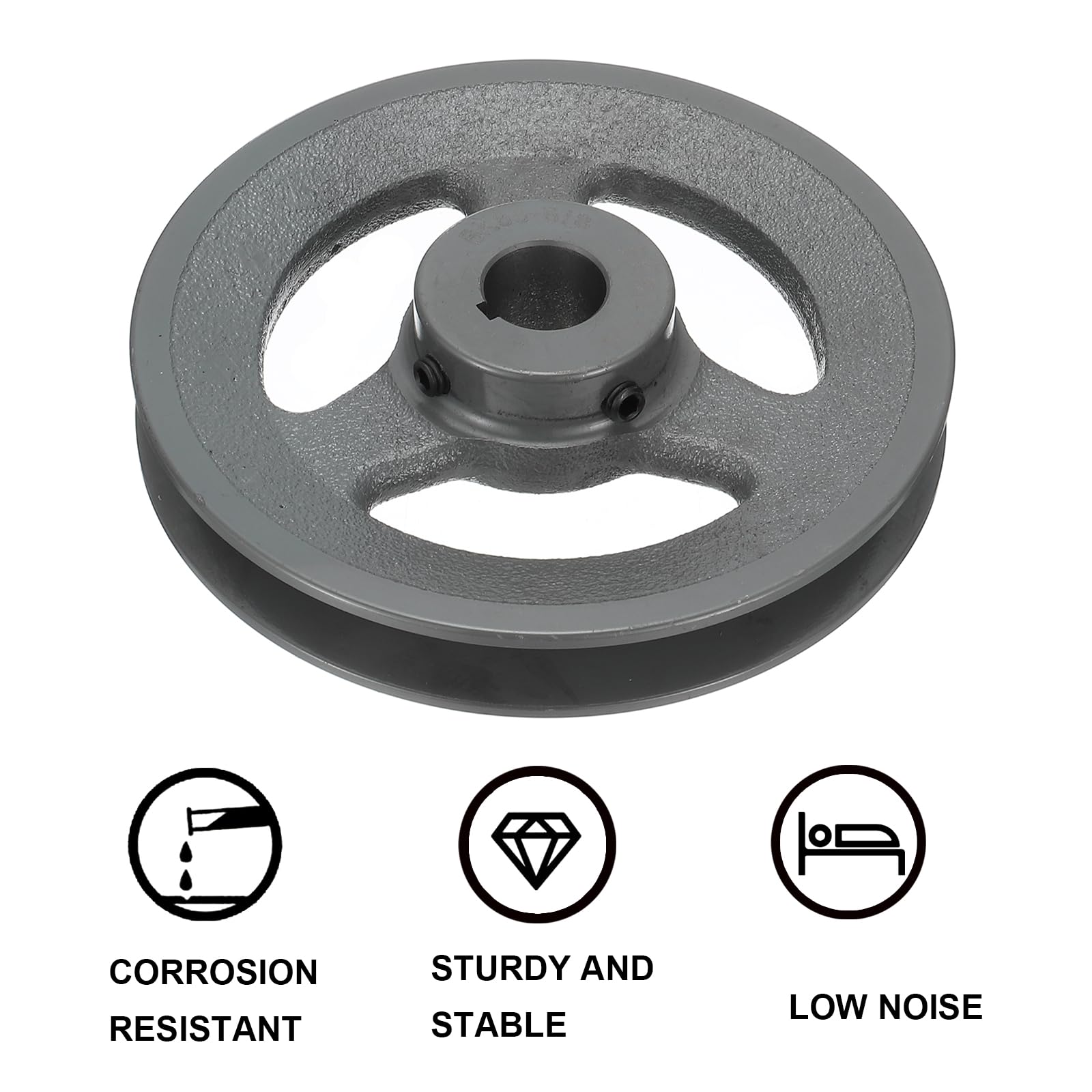 uxcell BK60-5/8 V-Belt Sheave 5/8"Bore 5.75"OD Single Groove Web Sheave Bored-to-Size Sheave, Cast Iron, Belt Section for 3L or B Belt — Amazon image 4