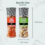 Soeos Spice Grinder Set of 9, Pure Fresh BBQ Seasoning for Grilling, Adjustable Pepper Mill with Refillable Glass Bottles