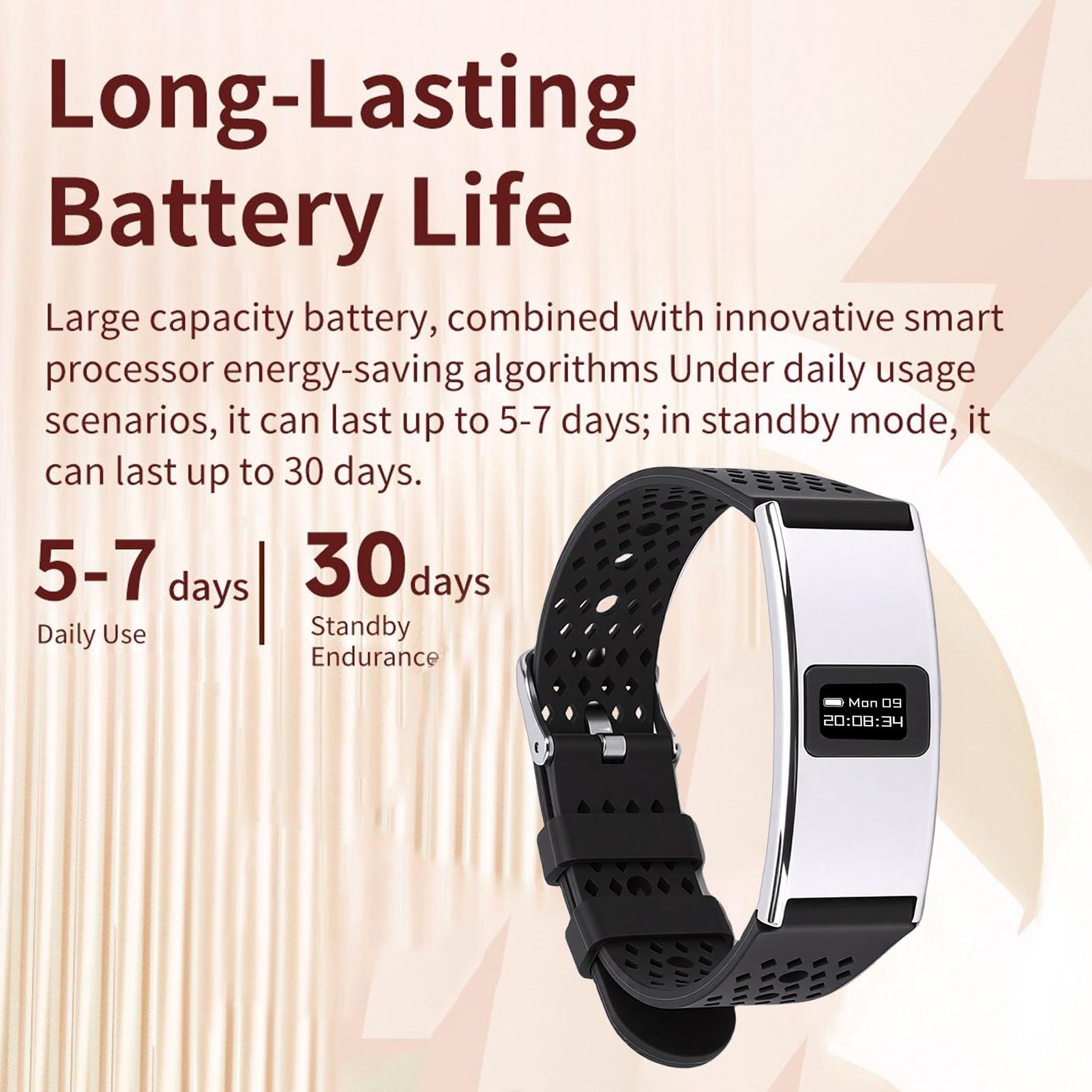 Pulsera Inteligente, Rastreador de Actividad Física con Monitor de Frecuencia Cardíaca, Seguimiento del Ciclo Menstrual, Análisis del Sueño, IPX8 a Prueba de Agua, Carga (Silver)