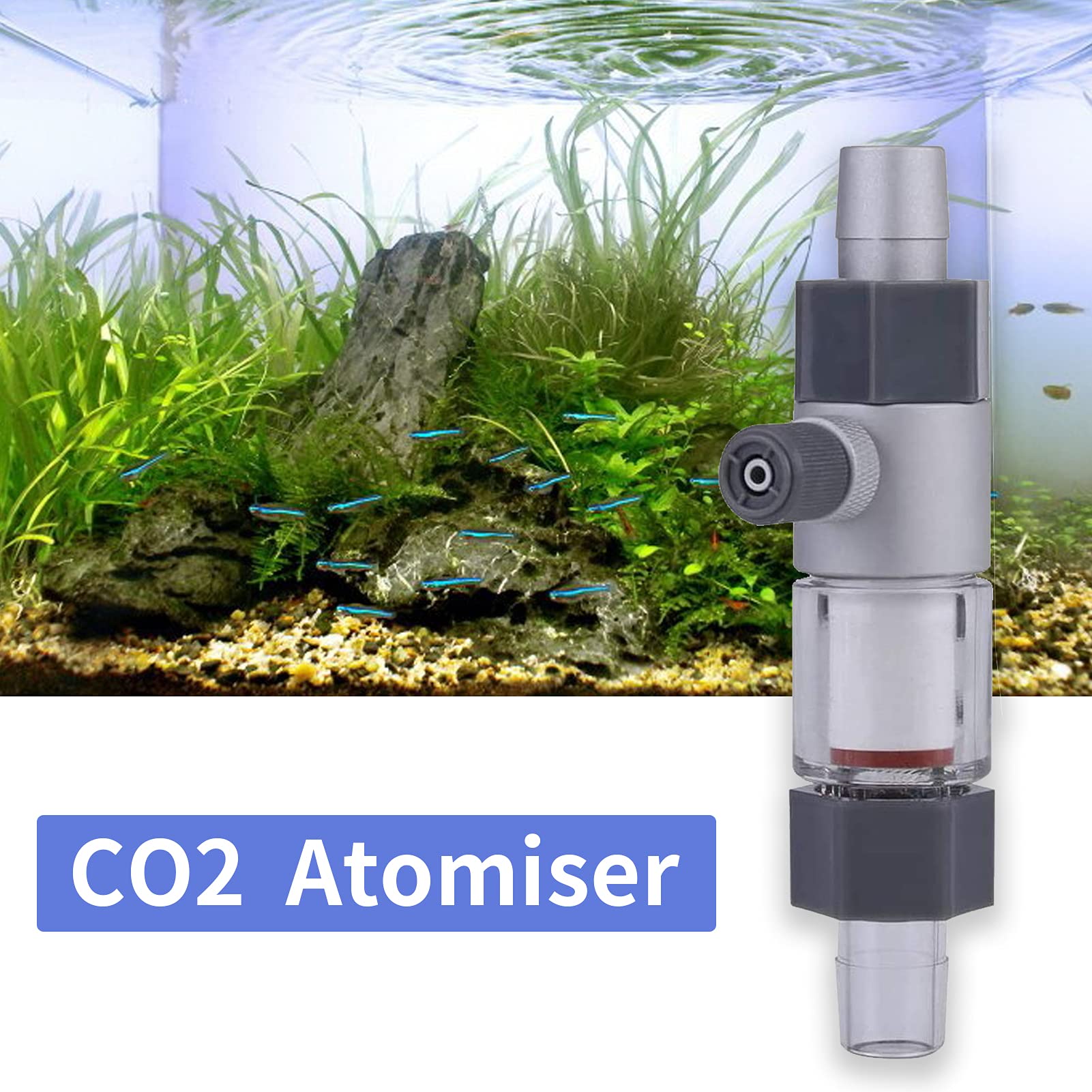 Dyfuzor CO2, rozpylacz dwutlenku węgla, licznik bąbelków, do akwarium, inline Co2, rozpylacz do akwarium, dyfuzor do akwarium (16/22 mm)