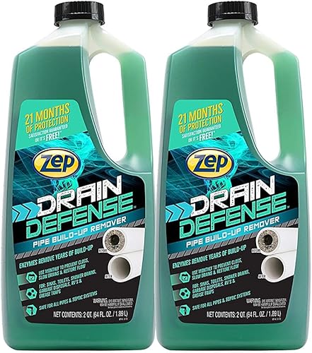 Miniatura 5 de Zep Drain Defense - Removedor de acumulación de tuberías - 64 onzas - ZLDC648 - Removedor de acumulación de tuberías líquidas de fuerza profesional
