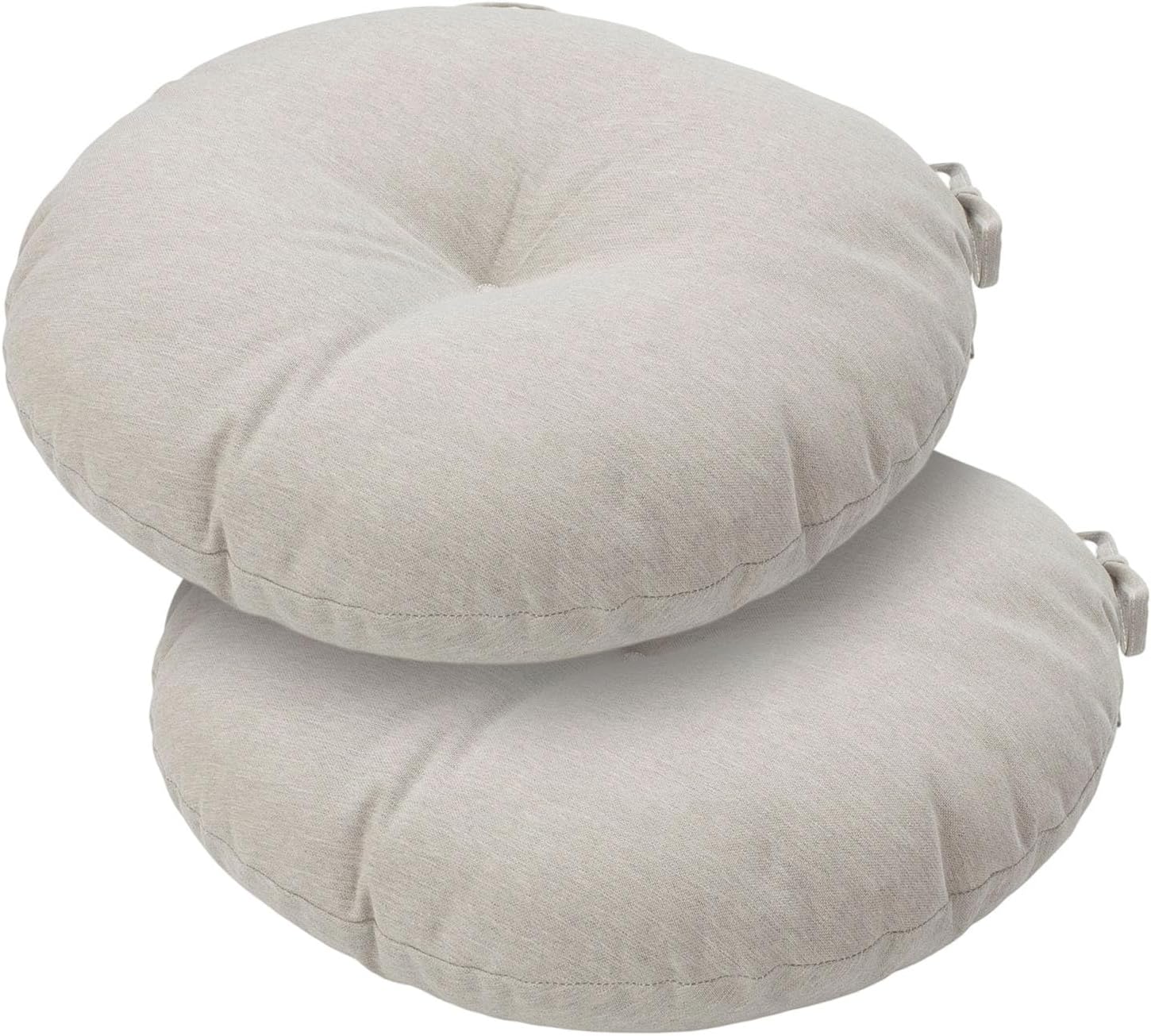 Bistro Chair Cushions 15 inch,Set of 2,Tufted Round Chair Cushions with Ties,15"x15"x4",Water Resistant Round Seat Cushion for Barstool Chairs,Patio Garden Outdoor Furniture(Chocolate Brown)