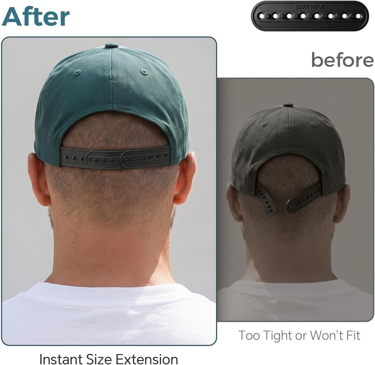 10 Pack Hat Size Extender, Adjustable Hat Buckle Replacement, TPR+PP Material, Half-Size Hat Adjuster for Fitted Caps, Baseball Hats, and More - Comfortable, Durable, Universal Fit