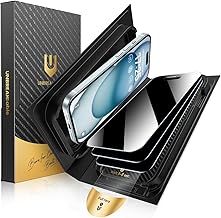 UNBREAKcable Privacy Screen Protector for iPhone 15Plus, Anti-Spy Shatterproof Tempered Glass [True 28°Anti Spy] [9H Hardness] [Easy Installation Frame] Black Protector for iPhone 6.7 Inches – 3 Pack