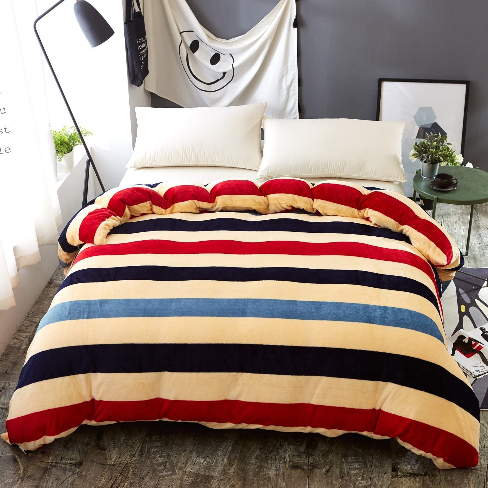 Housse de couette en flanelle réversible haut de gamme 79x91