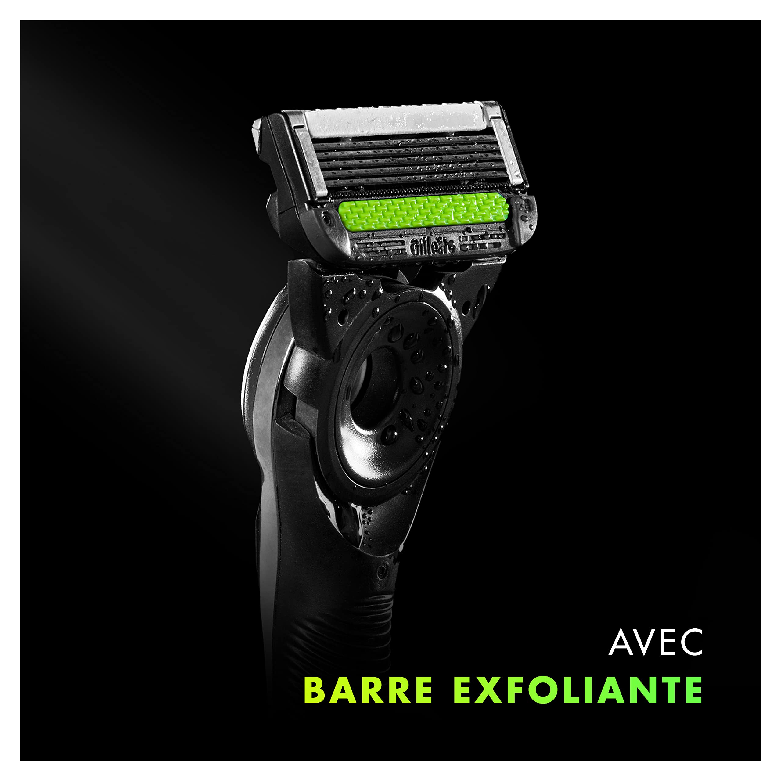 GilletteLabs Avec Barre Exfoliante, Rasoir Pour Homme De Gillette, 1 Manche, - 2 Recharges De Lames, Trousse De Voyage Pour Ranger Vos Produits + Support, Idée Coffret Cadeau Homme