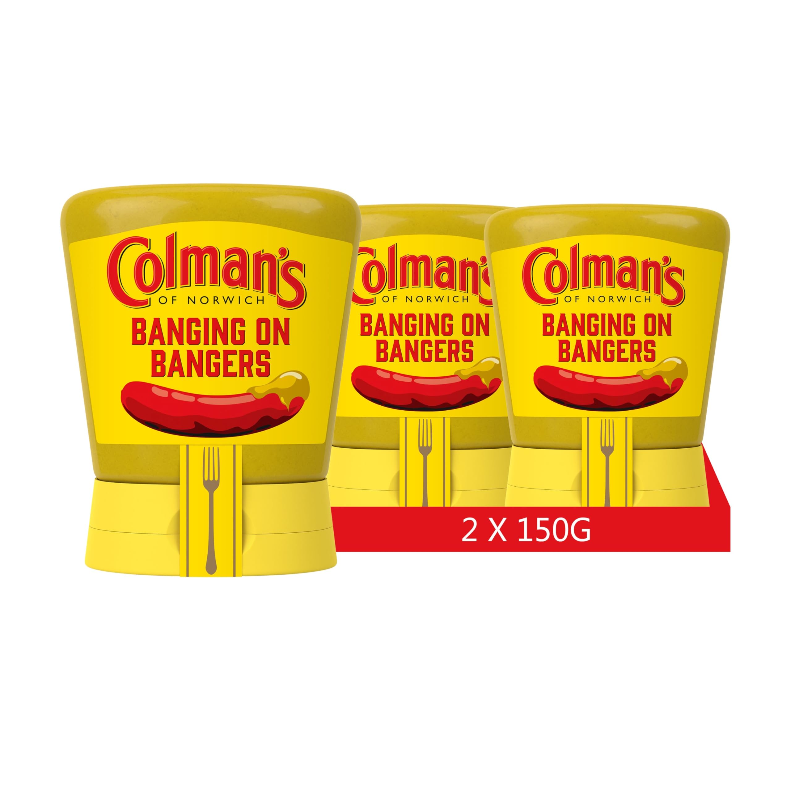 Colman's moutarde anglaise originale en flacon souple, moutarde anglaise superfine et vegane (2 Pièce (2 x 150g))