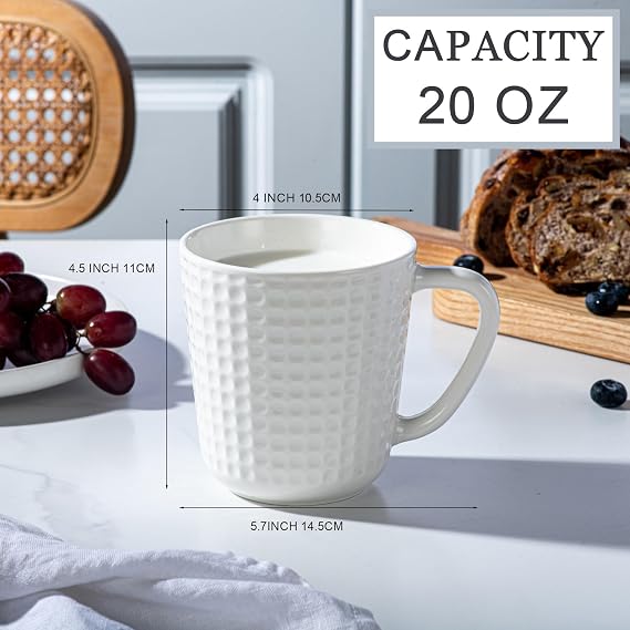 20 oz Ceramic Coffee Mugs & 15 oz Ceramic Coffee Mugs Set of 6