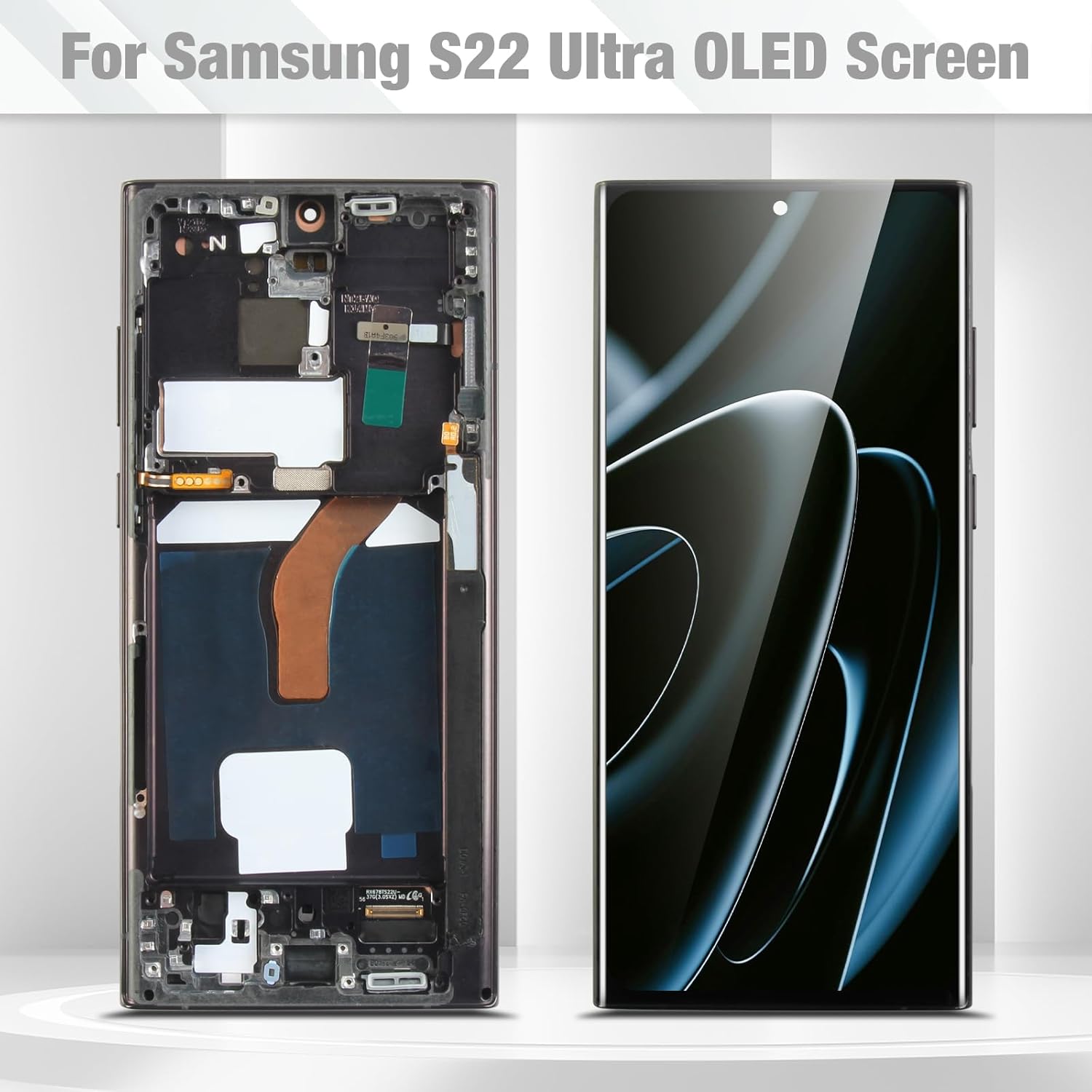 OLED for Samsung Galaxy S22 Ultra 5G Screen Replacement for Samsung S22 Ultra LCD Display SM-S908U Digitizer Touch Screen Assembly with Frame,Black(US Version)