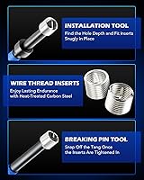 Vista 6 de Orion Motor Tech Kit de Reparación de Roscas Helicoil, Herramienta de Reparación de Rosca M10x1.25 con Broca HSS y 15 Insertos de Rosca, Kit