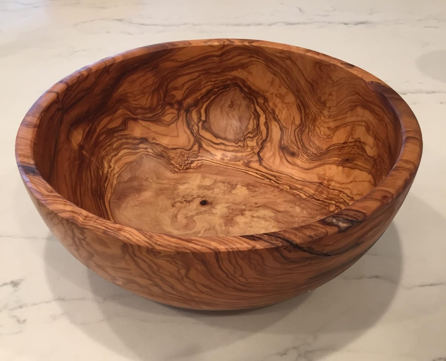 10" Artisan Olive Wood Serving Bowl Exotic Centerpiece or Serving Piece for Salads, Fruit, Snacks. In Sm 6", Med 7", Lg 8", Lg++ 10", XL 11", XXL 12", XXXL 13".(Large++ 10 inch)