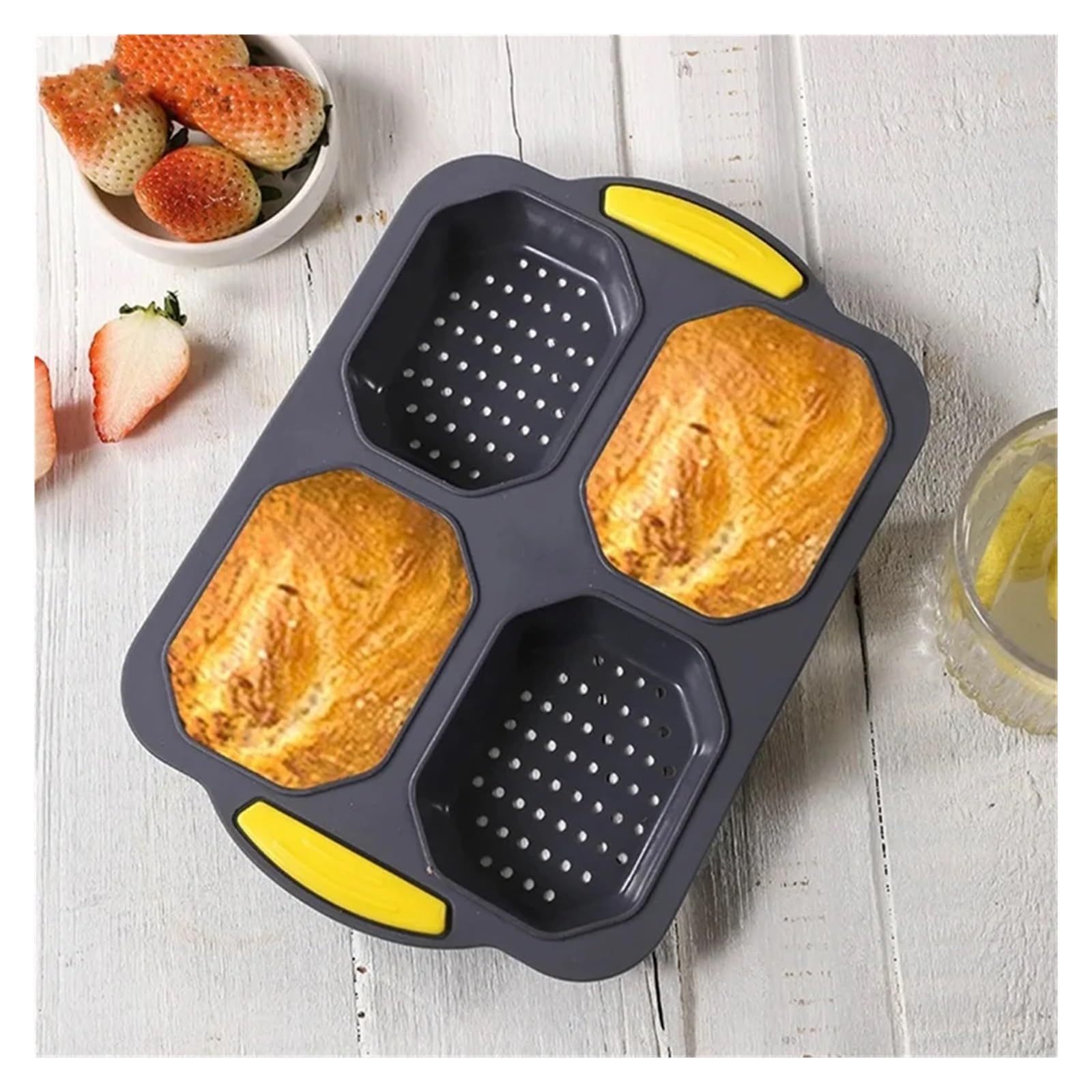 Genérico Compatible con molde for hornear, de silicona for bollos restaurante, sartén plegable reutilizable for Pan, accesorios herramientas cocina resistentes al calor