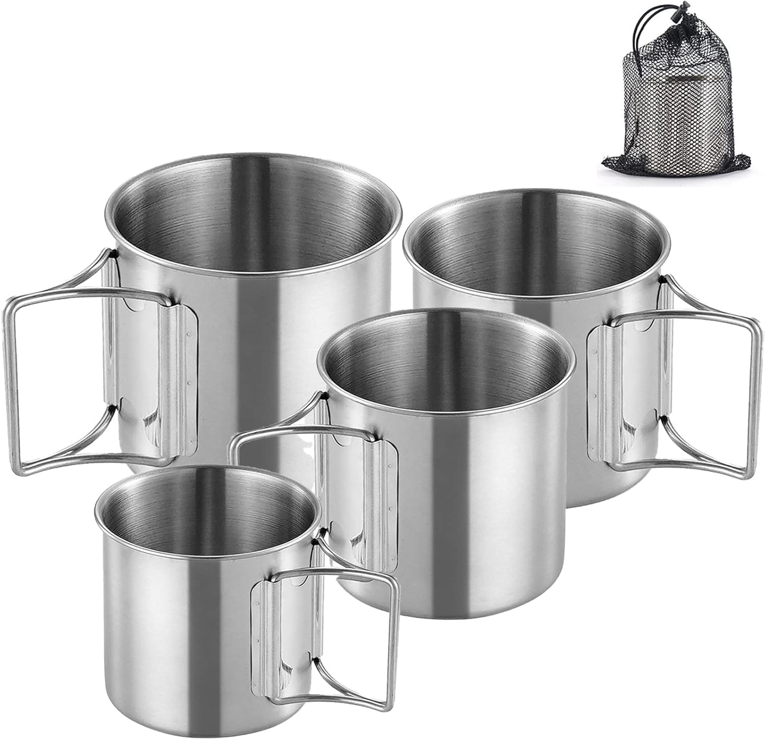 4PCS Outdoor Camping Cup,Stainless Steel Camping Picnic