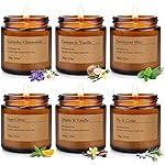 6-Pack Scented Candles for Home, 3.5 Oz Soy Wax Christmas Candles Gift Set with Lavender Chamomile & Eucalyptus Mint for Brithday Gifts Women, HomeMeditation & Spa