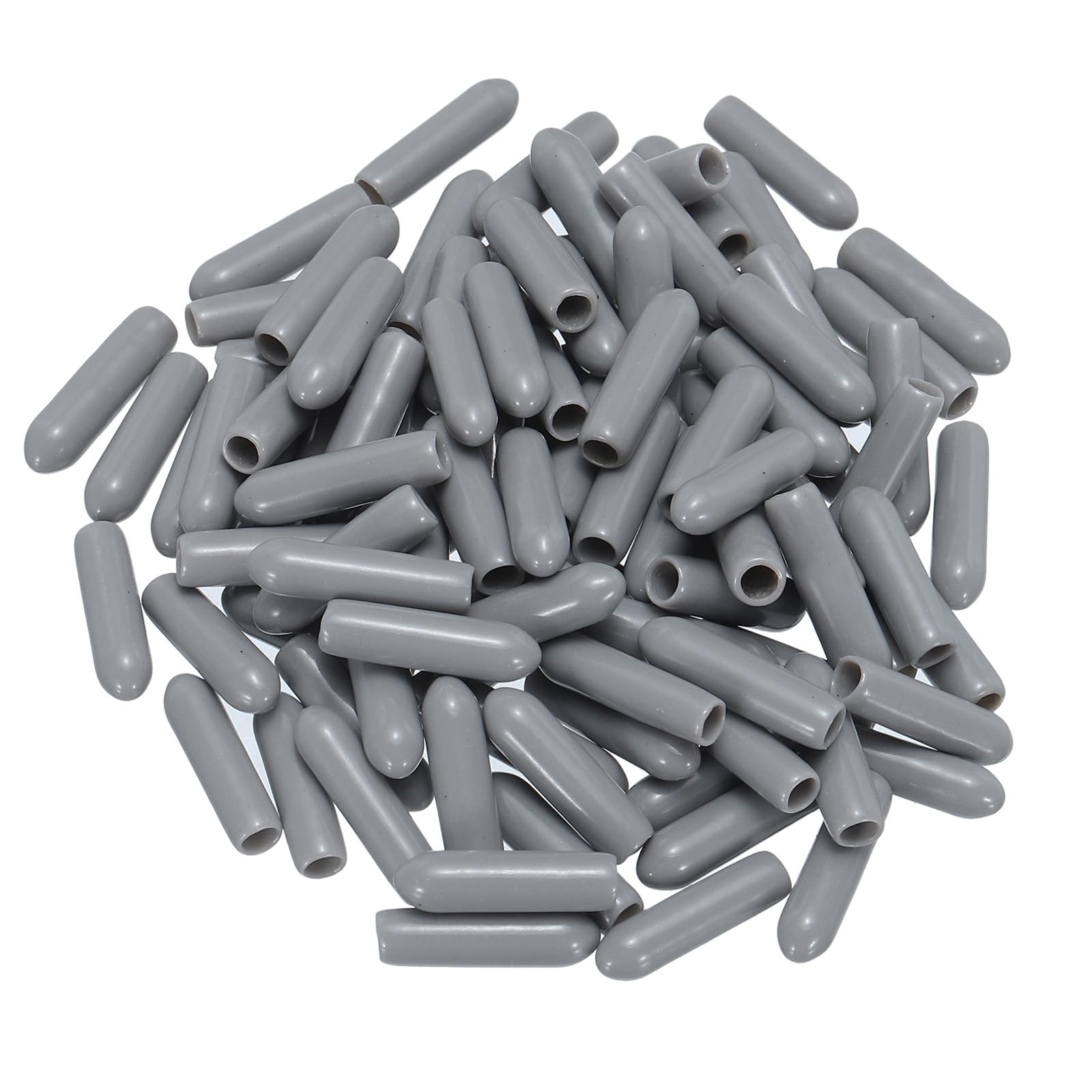 uxcell 100pcs Rubber End Caps 3mm(1/8") ID Vinyl PVC Round Tube Bolt Cap Cover Screw Thread Protectors Grey