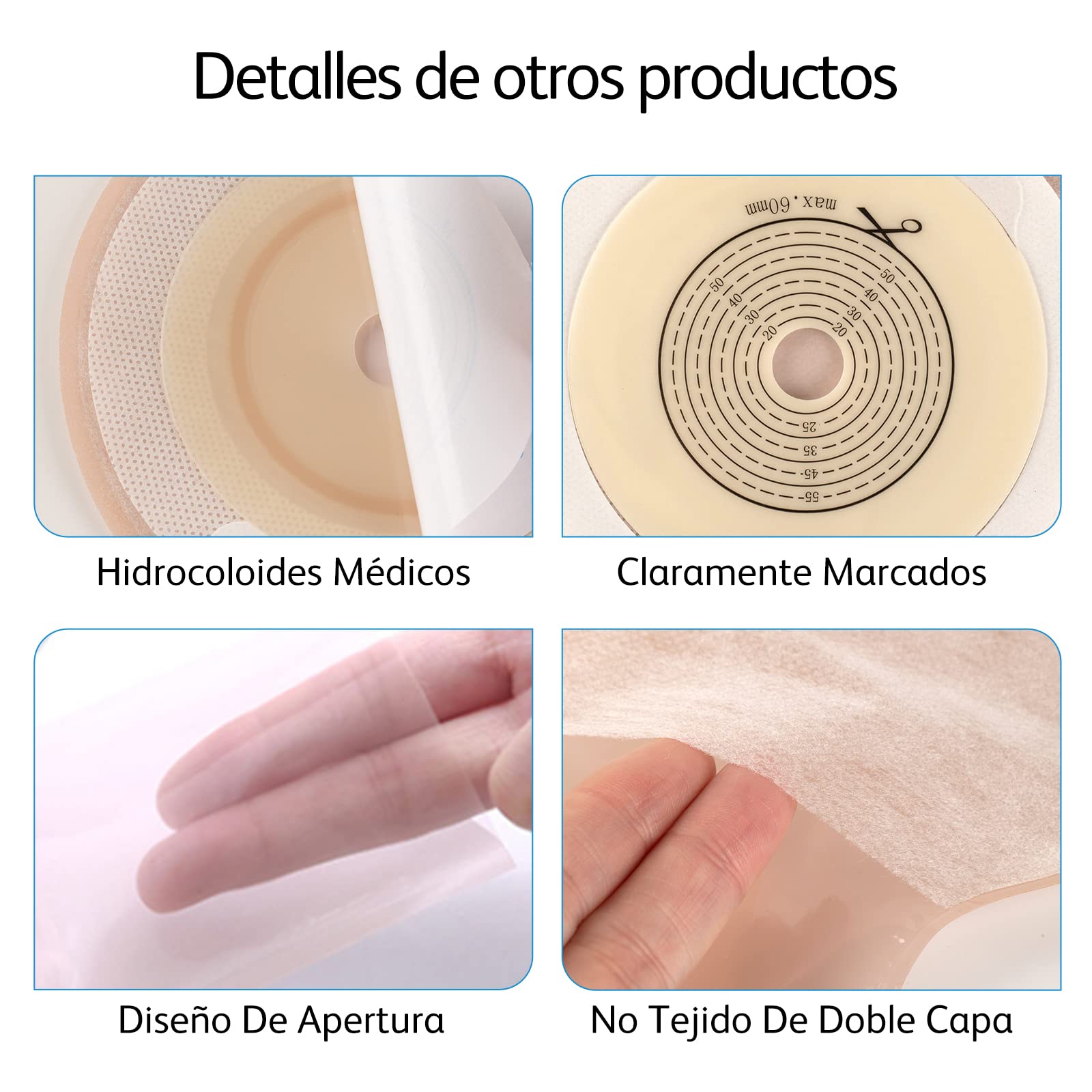 20 Bolsas De Estoma, Bolsas De Drenaje Para Colostomía, Bolsa de Ostomía Drenable Para El Cuidado Del Estoma, Resistente a Los Olores Y Menos Propenso a Las Fugas, Se Puede Cortar a 15-60 Mm