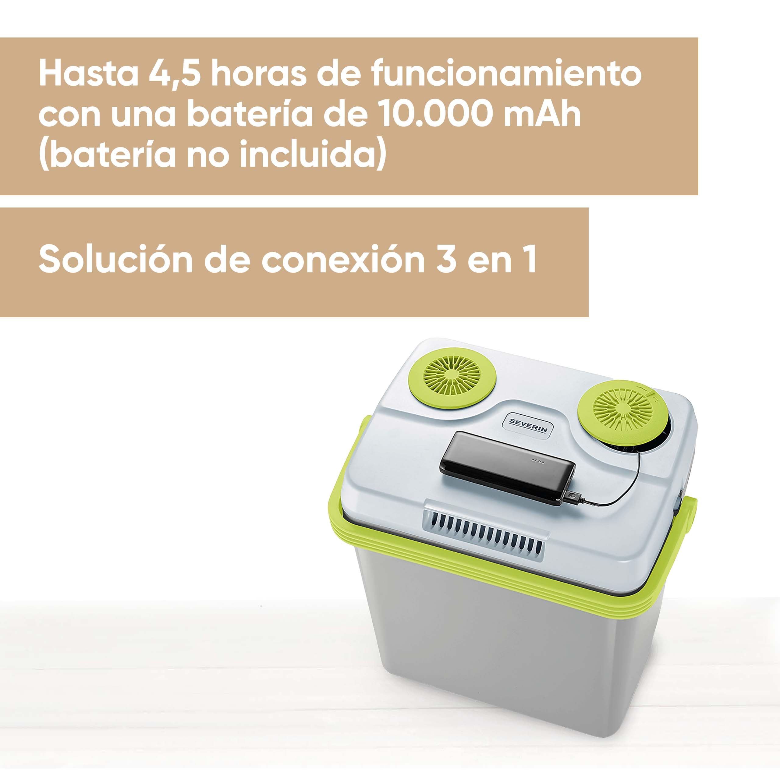 Severin TKB 2925 - Nevera portátil eléctrica con conexión USB, capacidad de 25 l, potencia 58 W, color gris verde