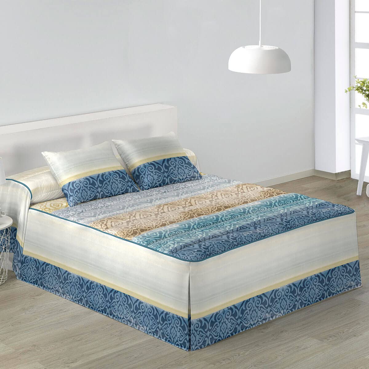 Lanovenanube Colcha edredón BAKAR - Cama 135 cm - Color Azul